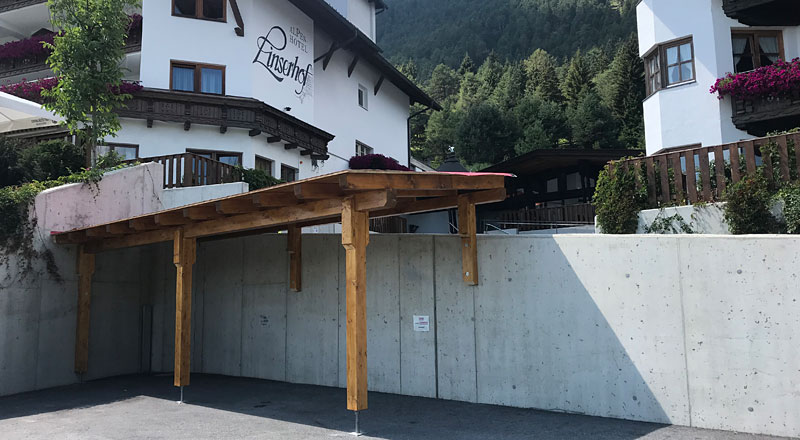 NEU! Carport für Motorradfahrer Hotel Linserhof Imst